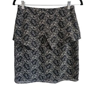 Sandro Black Lace Ruffle Skirt Size 2